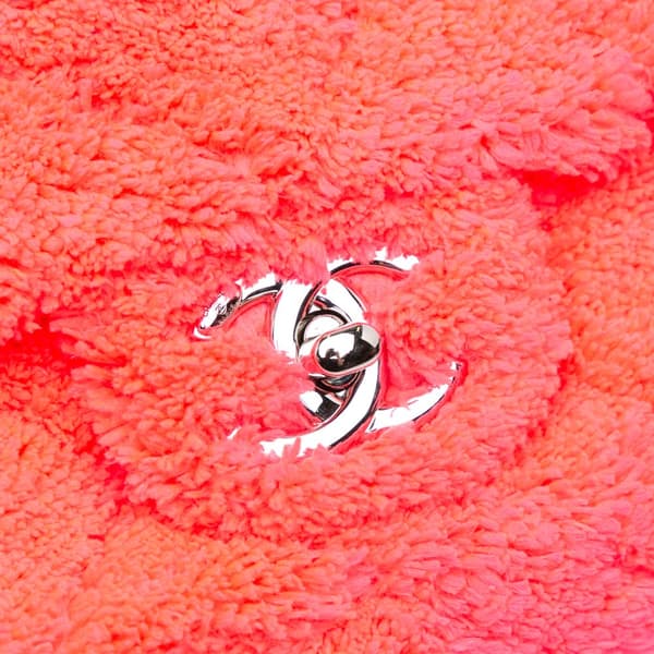 Pre-owned Chanel Medium Quilted Terry Cloth Coco Beach Flap Pink