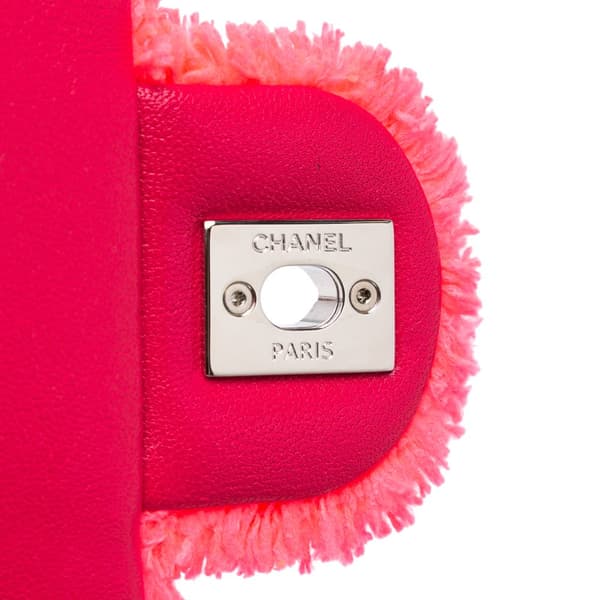 Pre-owned Chanel Medium Quilted Terry Cloth Coco Beach Flap Pink