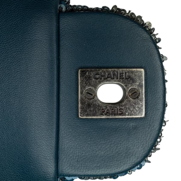 Pre-owned Chanel Paris Cuba Medium Sequin Coco Cuba Single Flap Blue