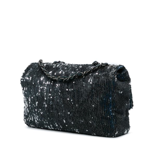 Pre-owned Chanel Paris Cuba Medium Sequin Coco Cuba Single Flap Blue