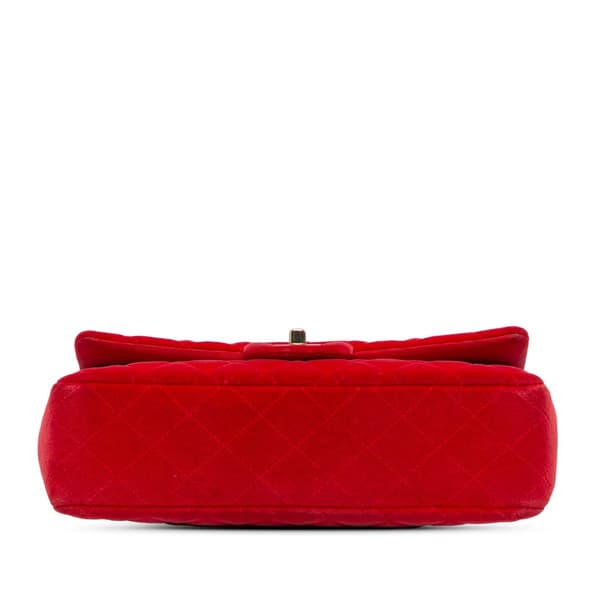 Pre-owned Chanel Medium Classic Velvet Double Flap Red