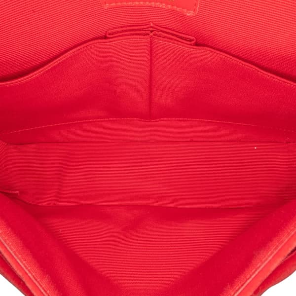 Pre-owned Chanel Medium Classic Velvet Double Flap Red