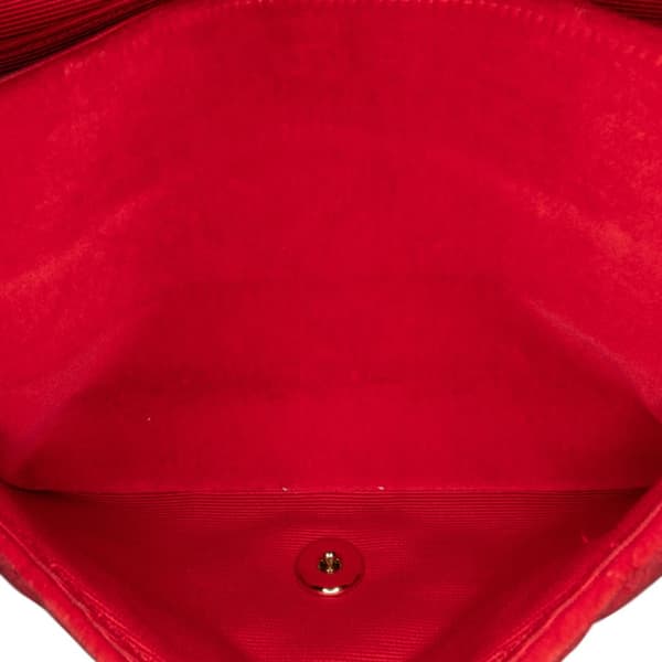 Pre-owned Chanel Medium Classic Velvet Double Flap Red