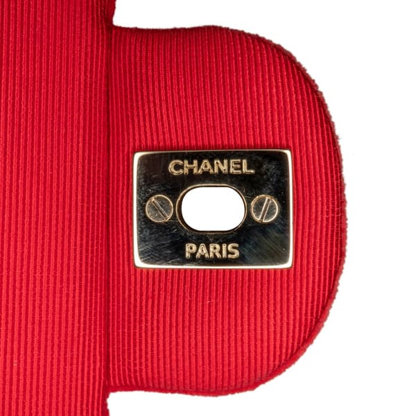 Pre-owned Chanel Medium Classic Velvet Double Flap Red