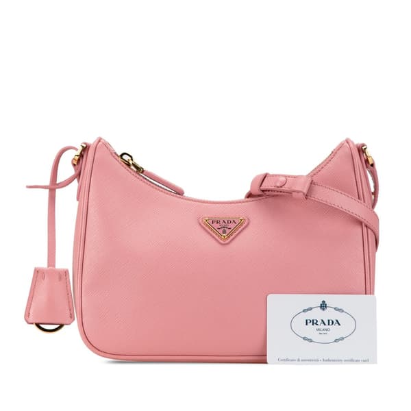 Pre-owned Prada Mini Saffiano Re Edition Shoulder Bag Pink