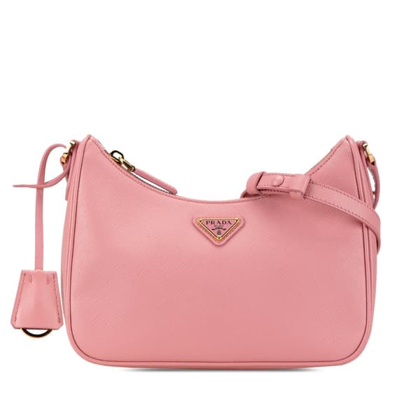 Pre-owned Prada Mini Saffiano Re Edition Shoulder Bag Pink
