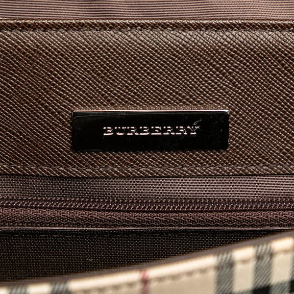 Pre-owned Burberry House Check Canvas Shoulder Bag Brown
