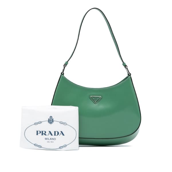 Pre-owned Prada Spazzolato Cleo Shoulder Bag Green