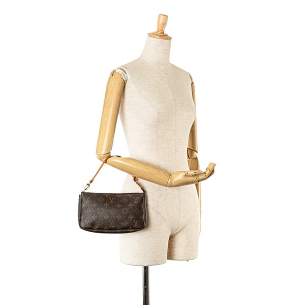 Pre-owned Louis Vuitton Monogram Pochette Accessoires Brown