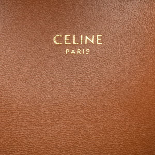 Pre-owned Celine Triomphe Coated Canvas Claude Shoulder Bag Brown