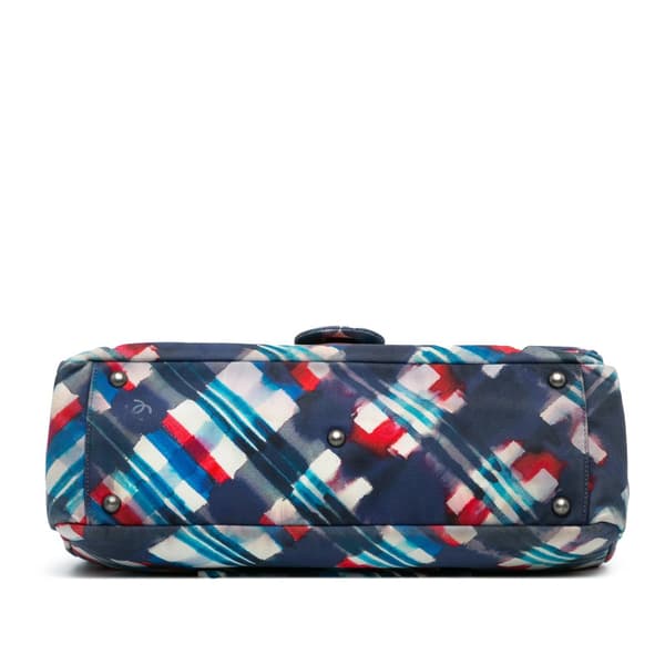Pre-owned Chanel XXL Printed Canvas Airline Single Flap Blue
