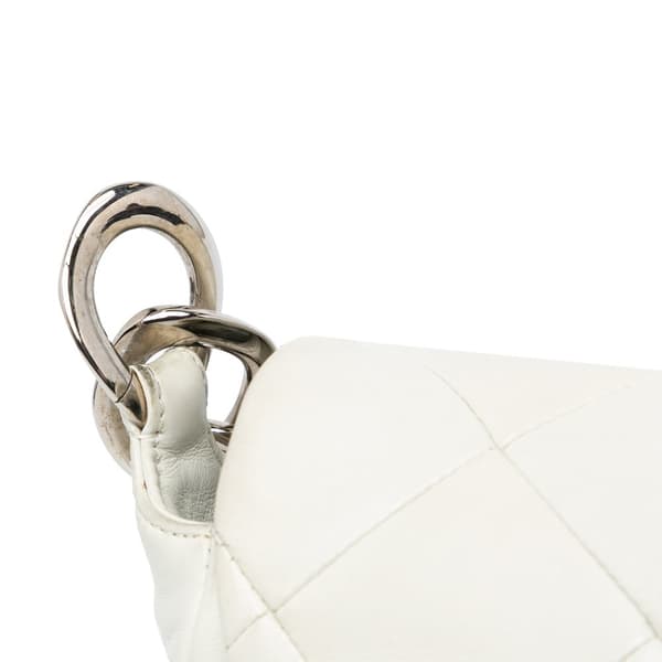 Pre-owned Chanel Quilted Lambskin Pillow Soft Enamel CC Flap White