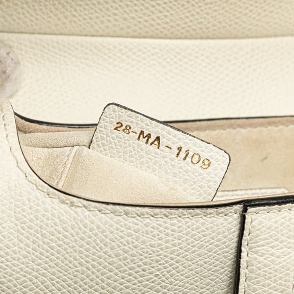 Pre-owned Dior Mini Leather Saddle Bag White