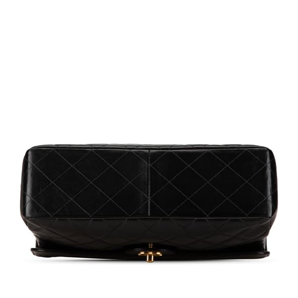 Pre-owned Chanel Jumbo Lambskin Double Sided Flap Black