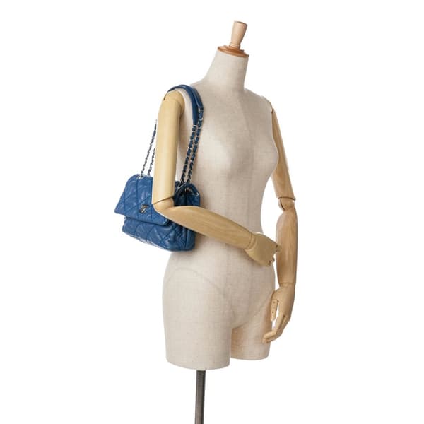 Pre-owned Chanel Small Calfskin Love Me Tender Flap Blue