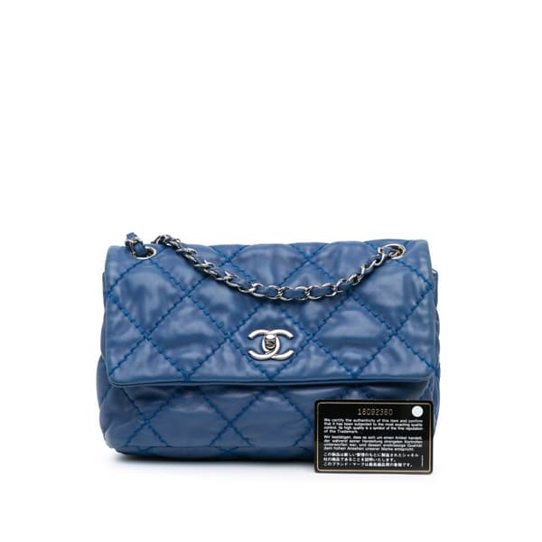 Pre-owned Chanel Small Calfskin Love Me Tender Flap Blue