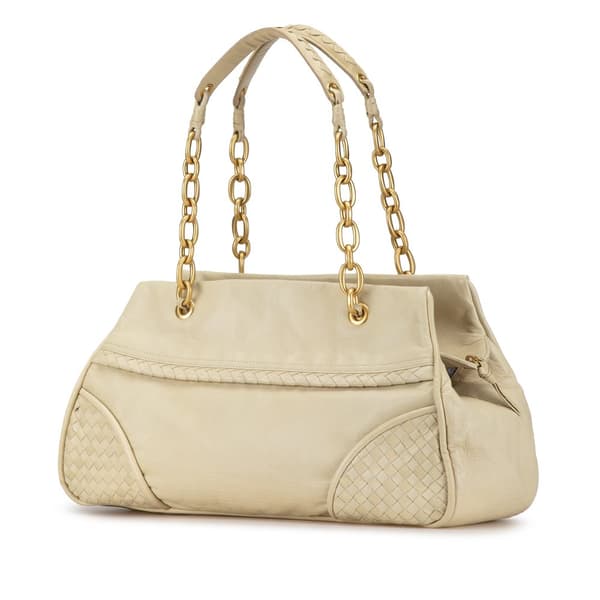 Pre-owned Bottega Veneta Intrecciato-Trimmed Shoulder Bag Brown