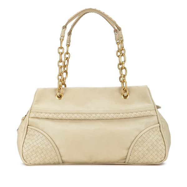 Pre-owned Bottega Veneta Intrecciato-Trimmed Shoulder Bag Brown