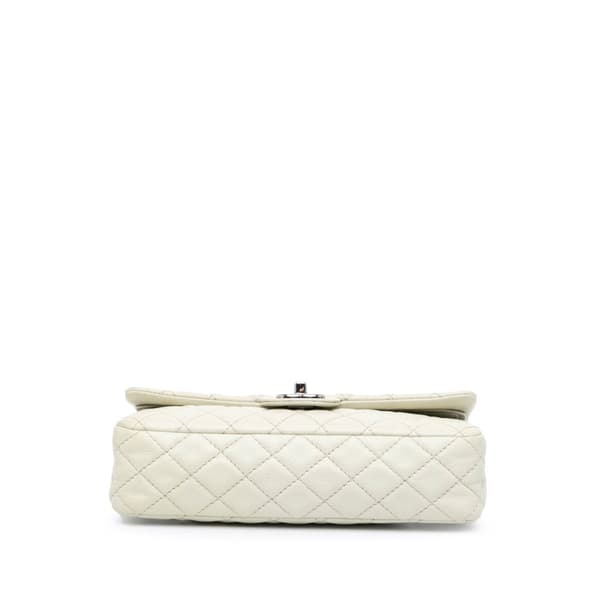 Pre-owned Chanel Medium Classic Caviar Double Flap White