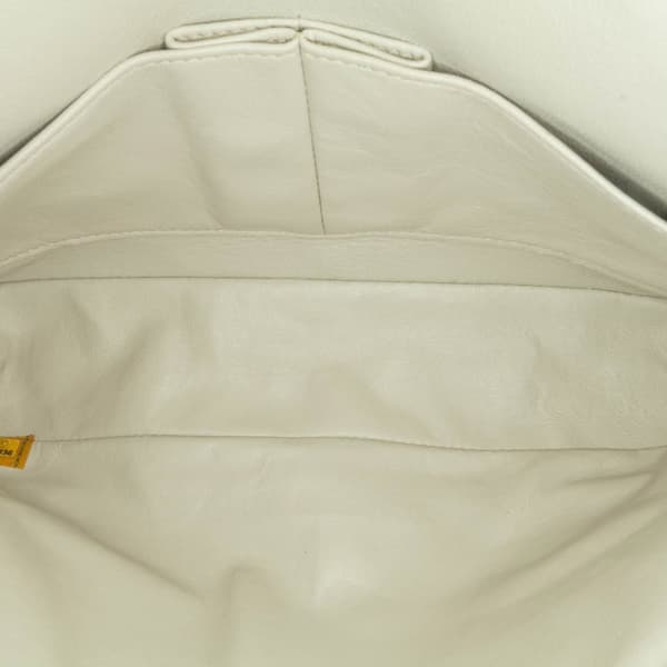 Pre-owned Chanel Medium Classic Caviar Double Flap White