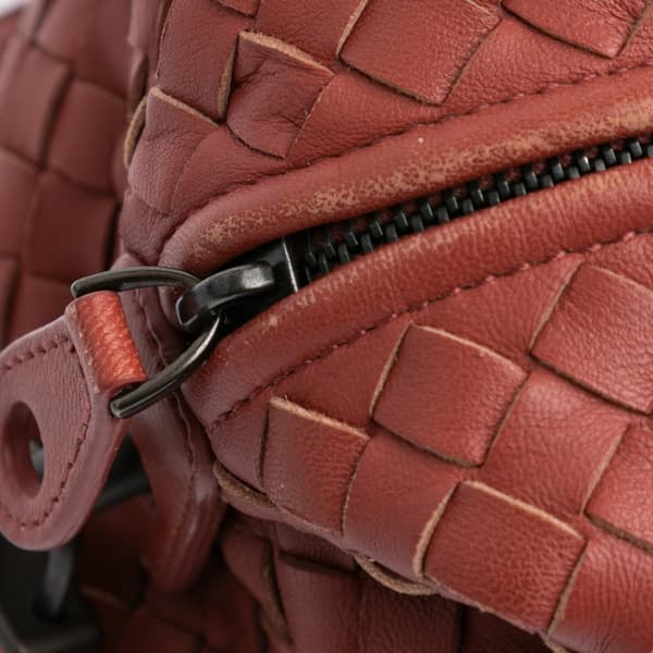 Pre-owned Bottega Veneta Nappa Intrecciato Montaigne Red