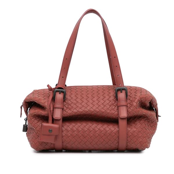 Pre-owned Bottega Veneta Nappa Intrecciato Montaigne Red