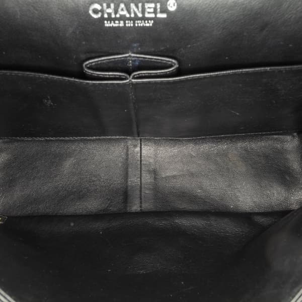 Pre-owned Chanel Jumbo Classic Patent Double Flap Black