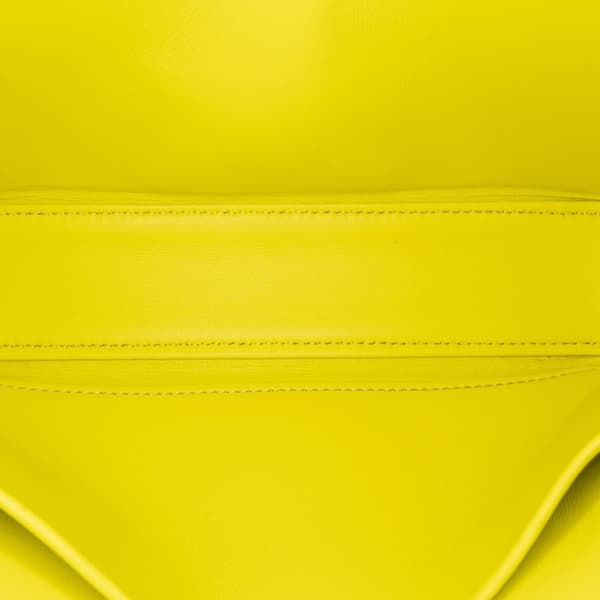 Pre-owned Celine Triomphe Calfskin Cuir Chain Shoulder Bag Yellow