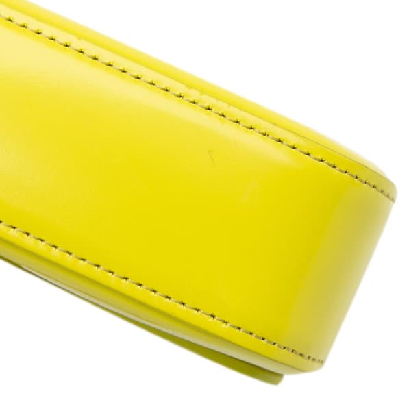Pre-owned Celine Triomphe Calfskin Cuir Chain Shoulder Bag Yellow