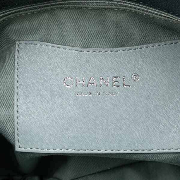 Pre-owned Chanel Large Tricolor Caviar Just Mademoiselle Bowling Bag Blue