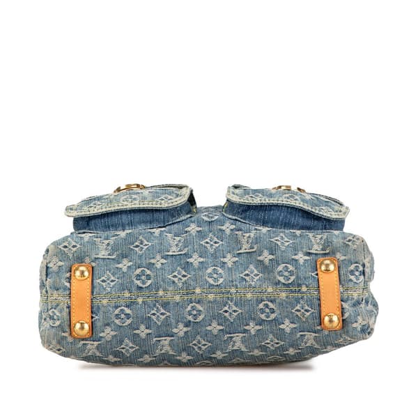 Pre-owned Louis Vuitton Monogram Denim Baggy GM Blue