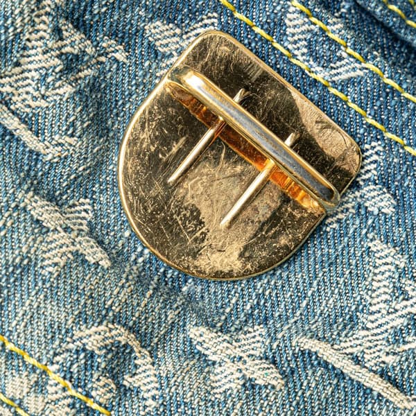 Pre-owned Louis Vuitton Monogram Denim Baggy GM Blue