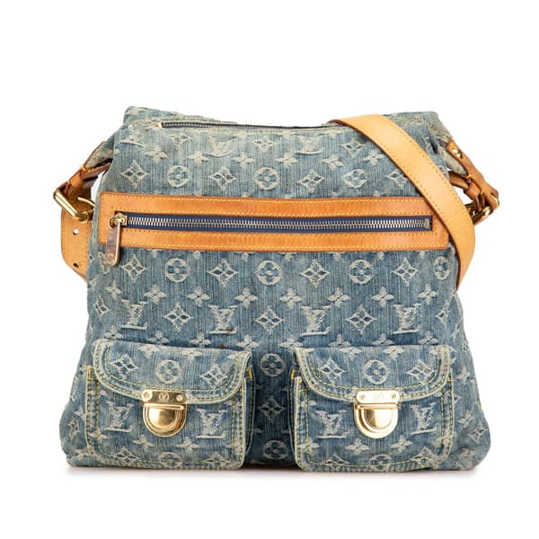 Pre-owned Louis Vuitton Monogram Denim Baggy GM Blue