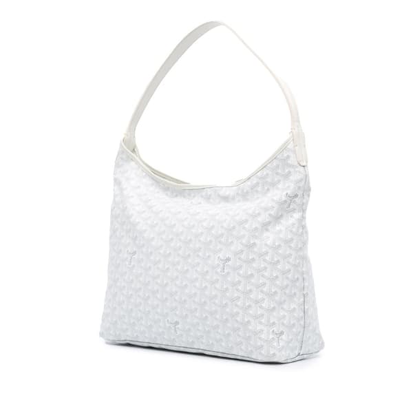 Pre-owned Goyard Goyardine Boheme Hobo White