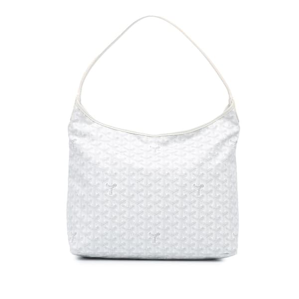 Pre-owned Goyard Goyardine Boheme Hobo White