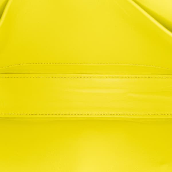 Pre-owned Celine Triomphe Calfskin Cuir Chain Shoulder Bag Yellow