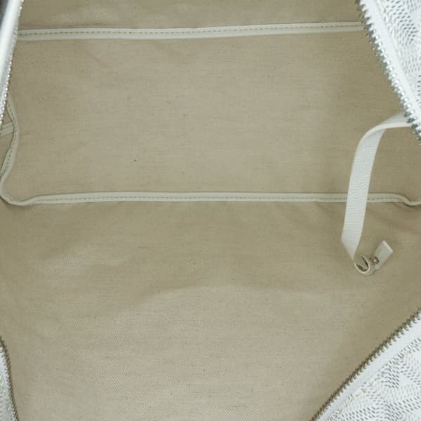 Pre-owned Goyard Goyardine Boheme Hobo White
