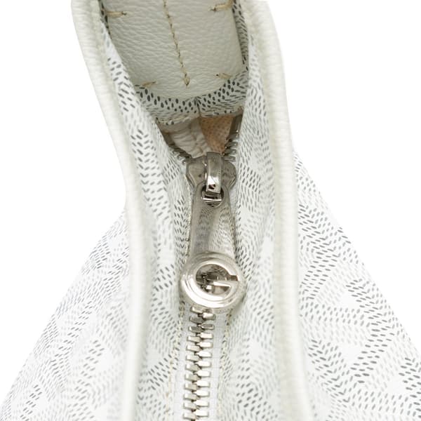 Pre-owned Goyard Goyardine Boheme Hobo White