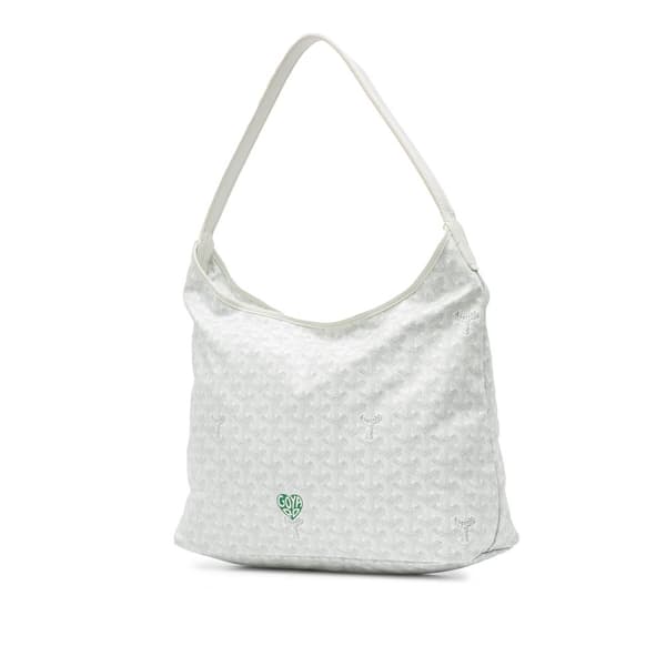 Pre-owned Goyard Goyardine Boheme Hobo White
