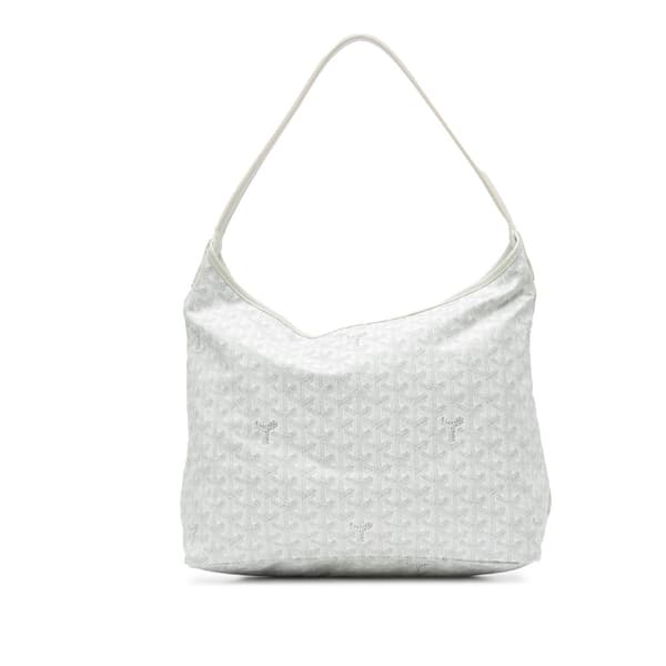 Pre-owned Goyard Goyardine Boheme Hobo White