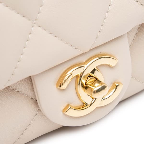 Pre-owned Chanel Small Quilted Lambskin Funky Town Flap Brown