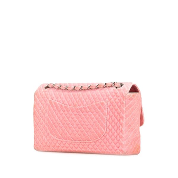 Pre-owned Chanel Medium Micro Quilted Velvet CC Flap Pink