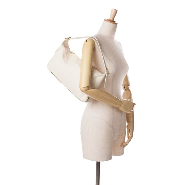 Pre-owned Celine Medium Calfskin Romy Shoulder Bag White