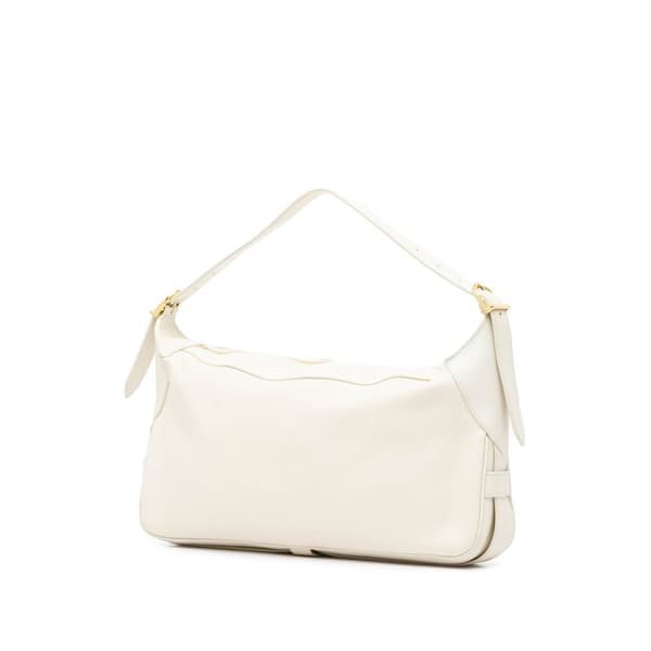 Pre-owned Celine Medium Calfskin Romy Shoulder Bag White