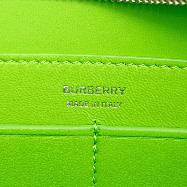 Pre-owned Burberry TB Leather Shoulder Bag Green