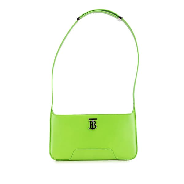 Pre-owned Burberry TB Leather Shoulder Bag Green