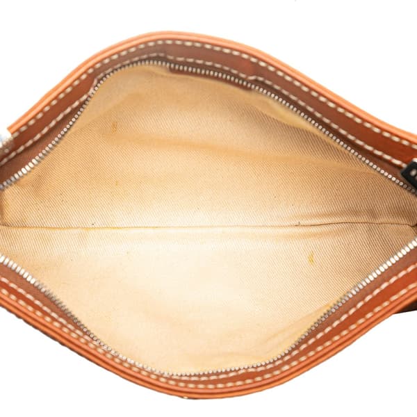 Pre-owned Celine Calfskin Shell Strap Shoulder Bag Brown