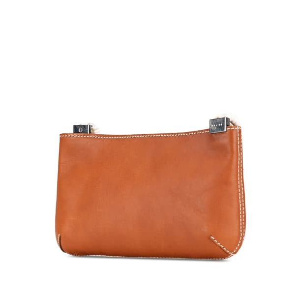 Pre-owned Celine Calfskin Shell Strap Shoulder Bag Brown