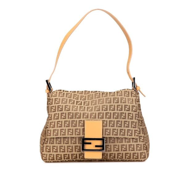 Pre-owned Fendi Zucchino Canvas Mamma Forever Brown