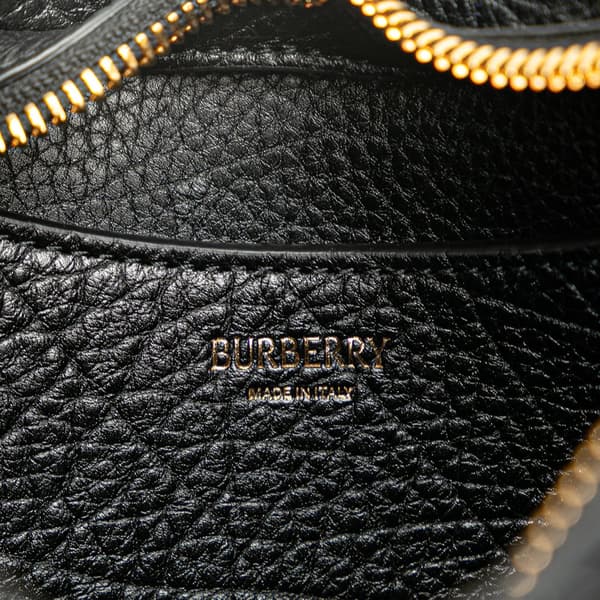 Pre-owned Burberry Small Cotton Chess Shoulder Bag Black